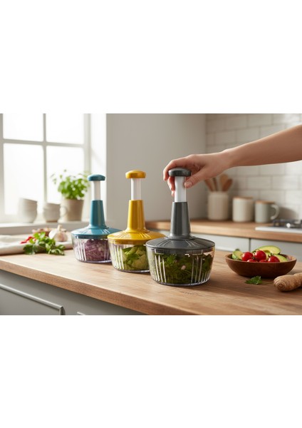 3 Bıçaklı Solingen Paslanmaz Çelik Bıçaklı Basmalı El Rondosu Bas Kes Manuel Sebze Doğrayıcı modelleri