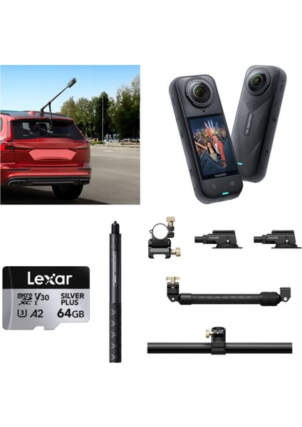 X5 Aksiyon Kamerası - Racing Araç Kit 64 GB