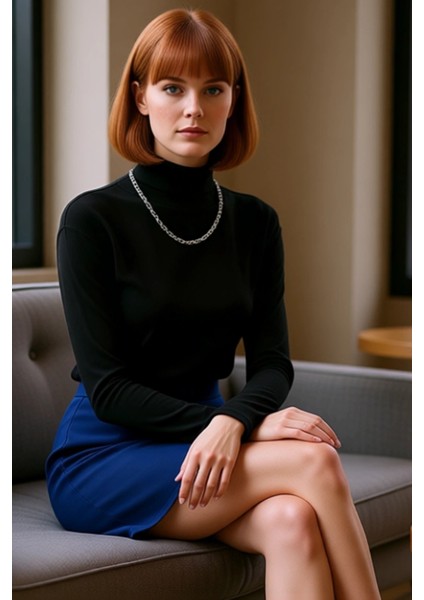 Kadın Şık Crop Balıkçı Yaka Slim Kalıp Örme Fitted Vücuda Oturan Parmak Detaylı Fitilli Esnek Bluz