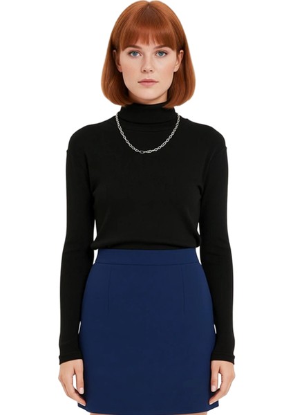 Kadın Şık Crop Balıkçı Yaka Slim Kalıp Örme Fitted Vücuda Oturan Parmak Detaylı Fitilli Esnek Bluz fiyatları