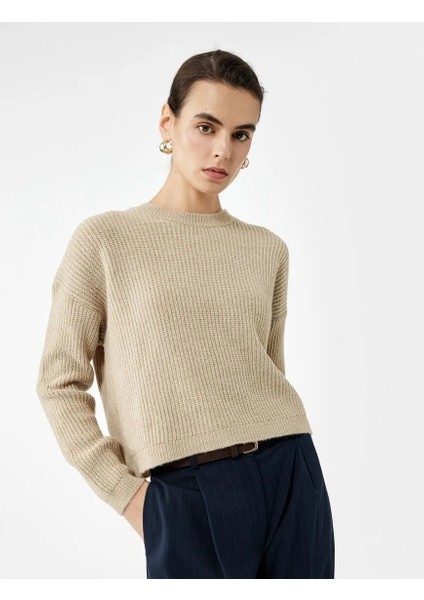 Bisiklet Yaka Triko Kadın Basic Kazak 6WAK90025HT fiyatları