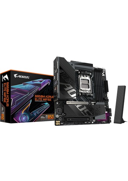 Gıgabyte B850M Aorus Elıte WIFI6E LGA1851 Ddr5 7600MHZ(OC) Pcıe 5.0 Çift M.2 Nvme Wifi 6e 2.5gbe Lan Matx Anakart