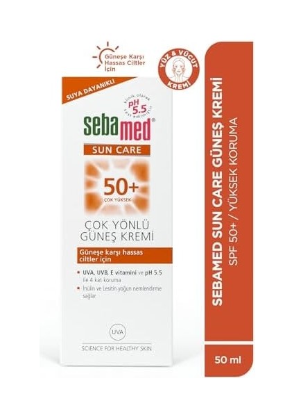 Sebamed Sun Care Spf 50+ Uva/uvb Filtresi ve E Vitamini Üçlü Yüksek Koruma Çok Yönlü Güneş Kremi 50 ml fiyatları