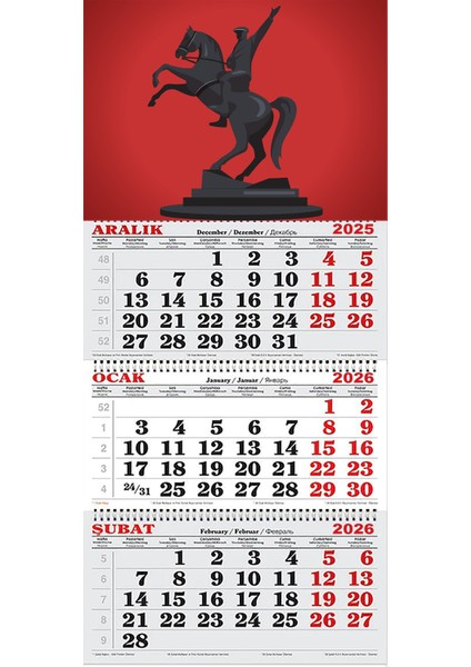 2026 Yılı Gemici Takvimi-Atatürk Heykeli Samsun