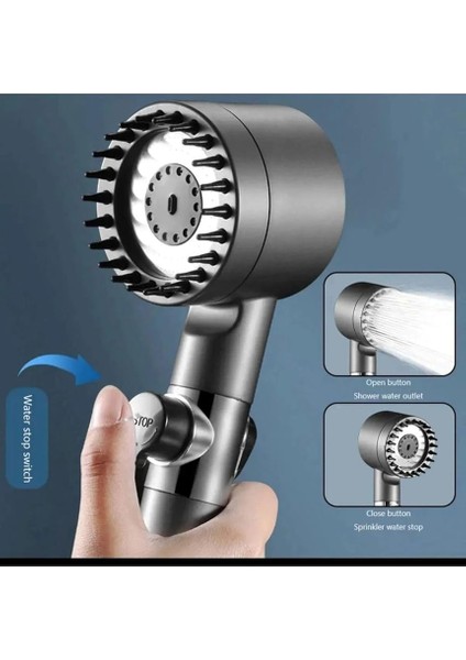 Nesil Masajlı Turbolu Çok Fonksiyonlu Filtreli Duş Başlığı