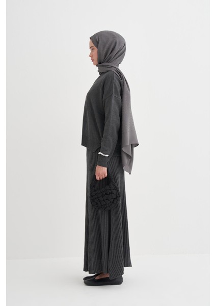 Fitilli Triko Etekli Takım Antrasit fiyatları