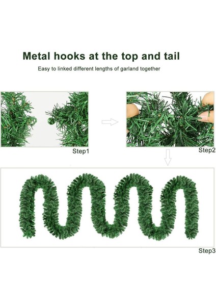 2025 Premium Yılbaşı Çam Garland – 270 cm, 240 Dal, Yoğun & Doğal Görünümlü Dekorasyon Süsü 🌿 modelleri