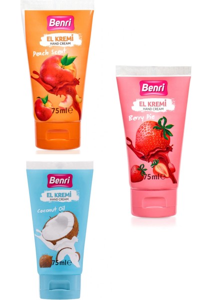 3lü El Kremi Set Çilek Hindistan Cevizi Şeftali