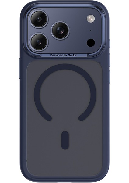 iPhone 17 Pro Max Uyumlu Kılıf M-Safe Şarj Özellikli Benks Mist C-Magnet Kapak Mavi