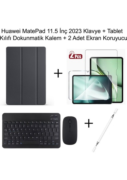 Yesnıce Huawei Matepad 11.5 Inç 2023 Uyumlu Standlı Kılıf ve Dokunmatik Kalem ve Klavye ve Mouse
