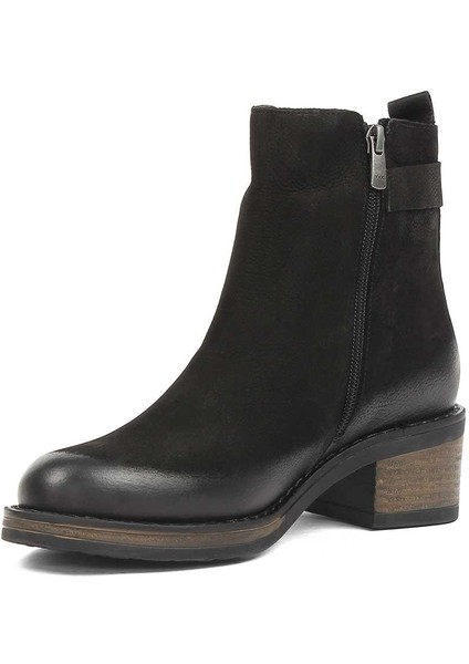 Kadın Siyah Fermuarlı Nubuk Deri Bot modelleri