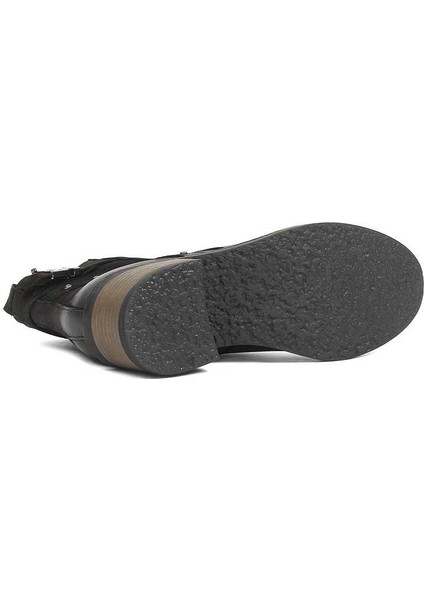 Kadın Siyah Fermuarlı Nubuk Deri Bot indirimleri