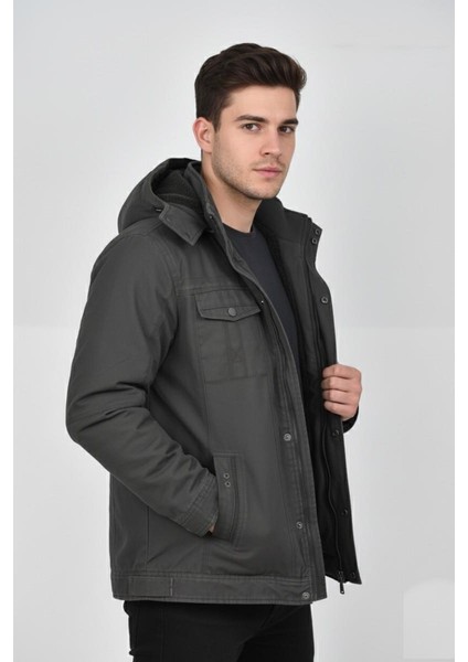 Erkek Kapüşonlu Kanvas Spor Mont M2635 BGL-ST04916 modelleri
