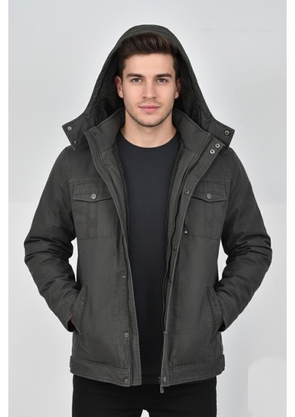 Erkek Kapüşonlu Kanvas Spor Mont M2635 BGL-ST04916 fırsatları