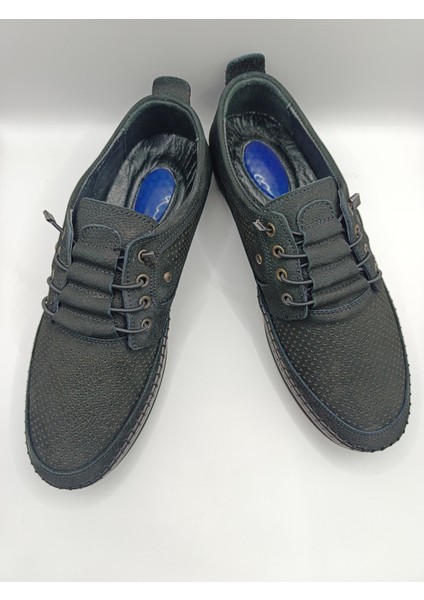 Içi Dışı Hakiki Deri Jelli Taban Lastikli Bağcıklı Erkek Yazlık Rahat Günlük Hafif Çarık Ayakkabı