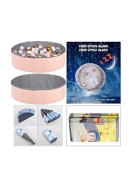 Marine Katlanabilir Top Havuzu - Oyun Alanı - Oyun Halısı + 150 Adet 5 Renk Top Hediye fiyatları