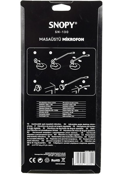 SN-130 Siyah Mikrofon modelleri