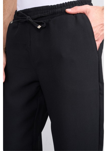 14 Siyah Erkek Duble Fast Jogger Poliviskon Pantolon