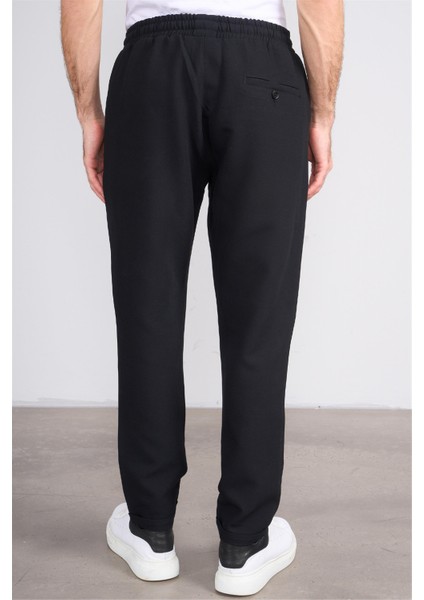 14 Siyah Erkek Duble Fast Jogger Poliviskon Pantolon