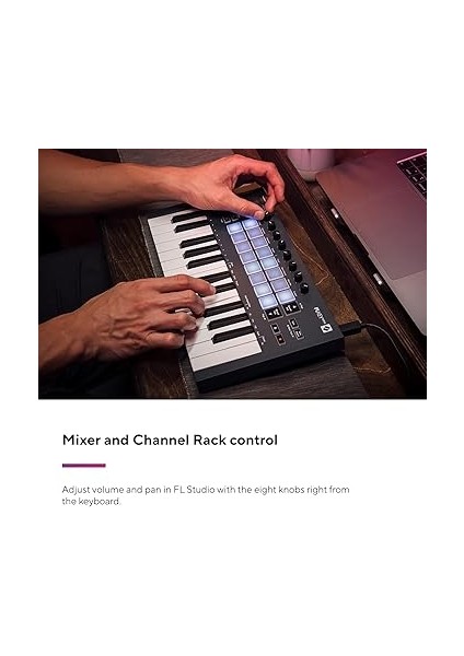 Flkey Mini — Taşınabilir 25 Tuşlu, Usb, Müzik Prodüksiyonu Için Fl Studio Entegrasyonlu Mıdı Klavye Denetleyicisi modelleri