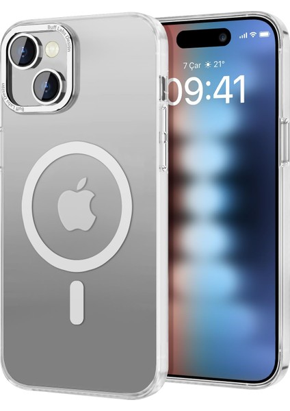 Labs 15 Taofit Manyetik Yarı Saydam Metal Çerçeveli Kılıf (Beyaz)