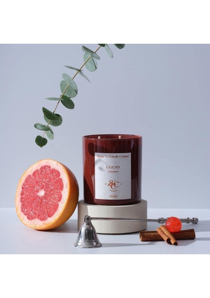 And Candle Cuisine El Yapımı Soya Mumu, Cynamon Kokulu Tarçın Cam MUM,%100 Vegan, Eco-Friendly | 300 gr • 11OZ