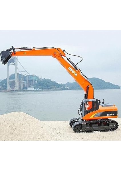 1551 1/14 Yüksek Kalite 15CH Rc Model Ekskavatör Paletli Kepçe Kazıcı Uzaktan Kumandalı Rc Iş Makinesi - 2.4g Full Fonksiyon Sesli ve Işıklı Turuncu (Uzun Kol) modelleri