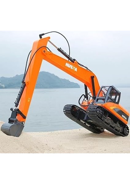 1551 1/14 Yüksek Kalite 15CH Rc Model Ekskavatör Paletli Kepçe Kazıcı Uzaktan Kumandalı Rc Iş Makinesi - 2.4g Full Fonksiyon Sesli ve Işıklı Turuncu (Uzun Kol) indirimleri