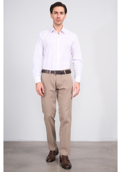 6417 Erkek Julıa Gabardin Regular Yan Cep Pantolon Vizon