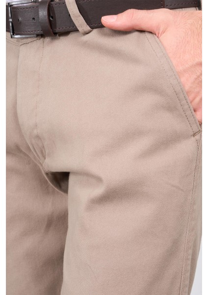6417 Erkek Julıa Gabardin Regular Yan Cep Pantolon Vizon modelleri