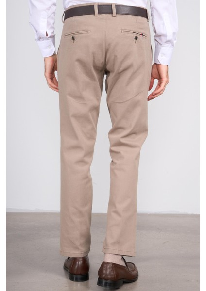 6417 Erkek Julıa Gabardin Regular Yan Cep Pantolon Vizon fırsatları