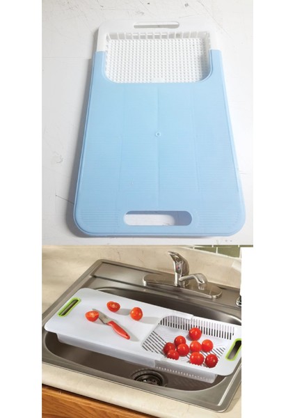 Süzgeçli Doğrama Tahtası - Açılır Kapanır Ayarlanabilir Evye Yıkama Doğrama Aparatı Plastik fiyatları