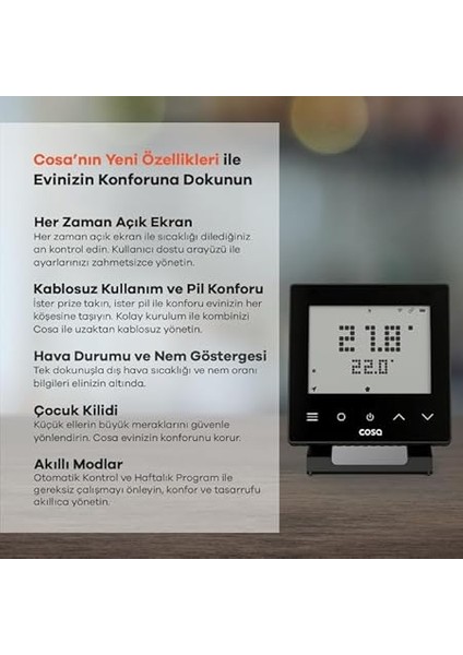 Akıllı Oda Termostatı Kablosuz Kombi Kontrolü V5 fiyatları