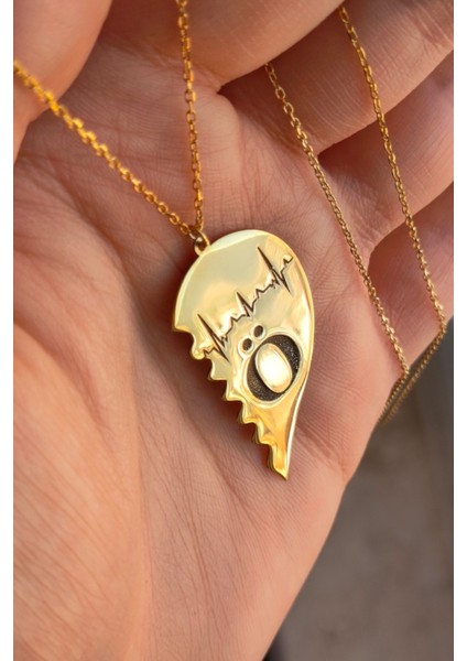 925 Ayar Gümüş Yarım Kalp Kolye