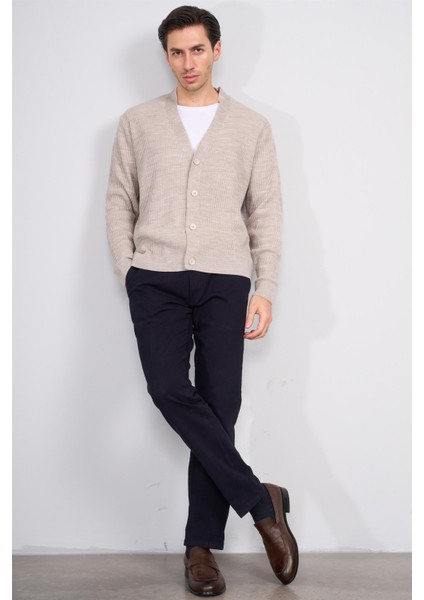 Çetinkaya Mentality 5296 V Yaka 1/18 Akrilik Triko Hırka Bejmelanj fiyatları