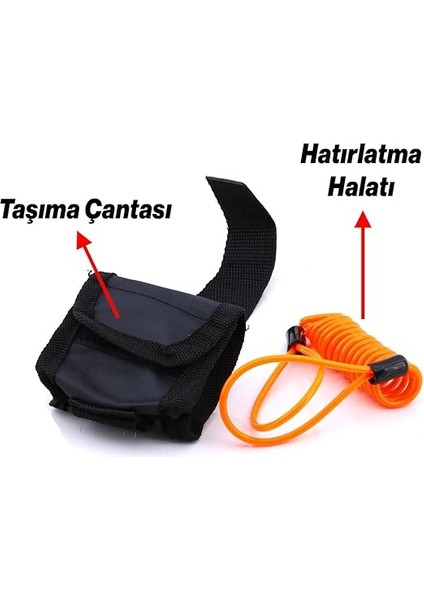 Kilidi Motosiklet Bisiklet Disk Kilit Hatırlatma Halatlı Taşıma Çantalı Hırsız Önleme Güvenlik modelleri