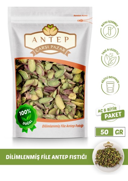 Dilimlenmiş File Antep Fıstığı | 50 Gr.