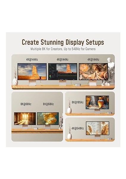 Thunderbolt 5 USB 4 2.0 Kablosu Için 80 Gb/s 3.3ft 120GBPS'YE Kadar Bant Genişliği Arttırma Çift 8k/4k Ekran 240W Pd 3.1 Hızlı Şarj Gelecek Adonis Mac Mini M4 Pro MacBook PRO16 Iphone, Sarı modelleri