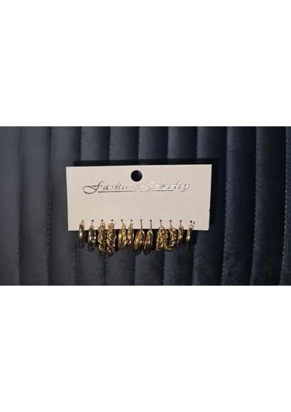 “altın Harmoni” 12’li (6 Çift) Halka Küpe Koleksiyonu – Tek Kutuda Sonsuz Kombin fırsatları