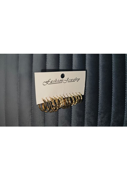 “altın Harmoni” 12’li (6 Çift) Halka Küpe Koleksiyonu – Tek Kutuda Sonsuz Kombin