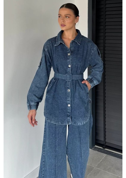 Kadın Kemerli Ceket Pantolon Ikili Takım P-00018908 fiyatları