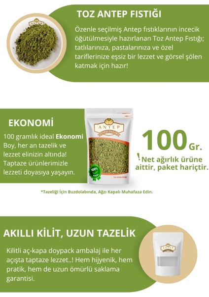 Toz Antep Fıstığı (Boz İçten Çekilmiş) | 100 Gr. fiyatları