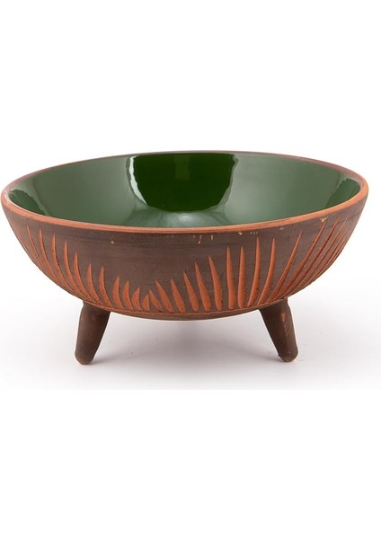 Sunum Kasesi, Seramik Ayaklı Sunum Kasesi, Servis Kasesi, Servis Tabağı, Kase, Tabak (Koyu Yeşil, 20 Cm) fiyatları