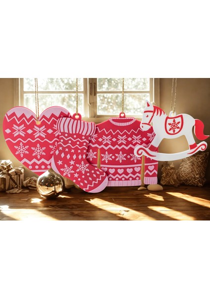 Ikizler 4'lü Set Yılbaşı Çam Ağacı Süsleri fiyatları