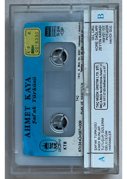Ahmet Kaya Şafak Türküsü Kaset (Orijinal Dönem Kağıt Baskı Kaset) fiyatları