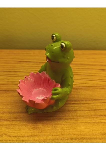 Çiçek Tutucu Kurbağa – El Yapımı Dekoratif Obje - El Boyaması Sevimli Kurbağa Biblo -Lotus Kurbağa indirimleri