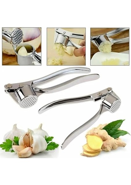 Profesyonel Mutfak Sarımsak Ezici, Paslanmaz Çelik, Gümüş, Sarımsak Doğrayıcı, Temizlik Dostu modelleri