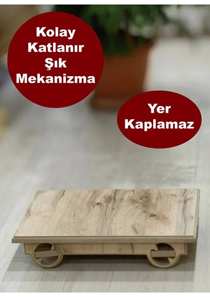 Çok Amaçlı Katlanabilir Ahşap Mini Masa | 48 cm x 48 cm modelleri