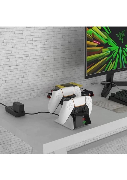 Ps5 Dualsense /ps5 Slim/ps5 Pro Gamepad Hızlı Şarj Istasyonu Çift Kol Şarj Ünitesi ( Lisinya ) fırsatları