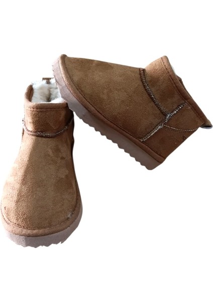 Feel Up EN02 Kız Çocuk Peluşlu Süet Bilek Boy Eva Taban Bot Taba